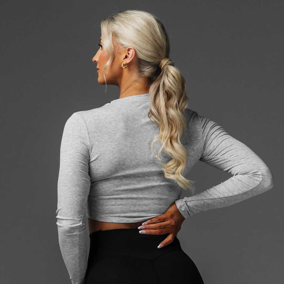 Women's Crop Rib Long Sleeve
