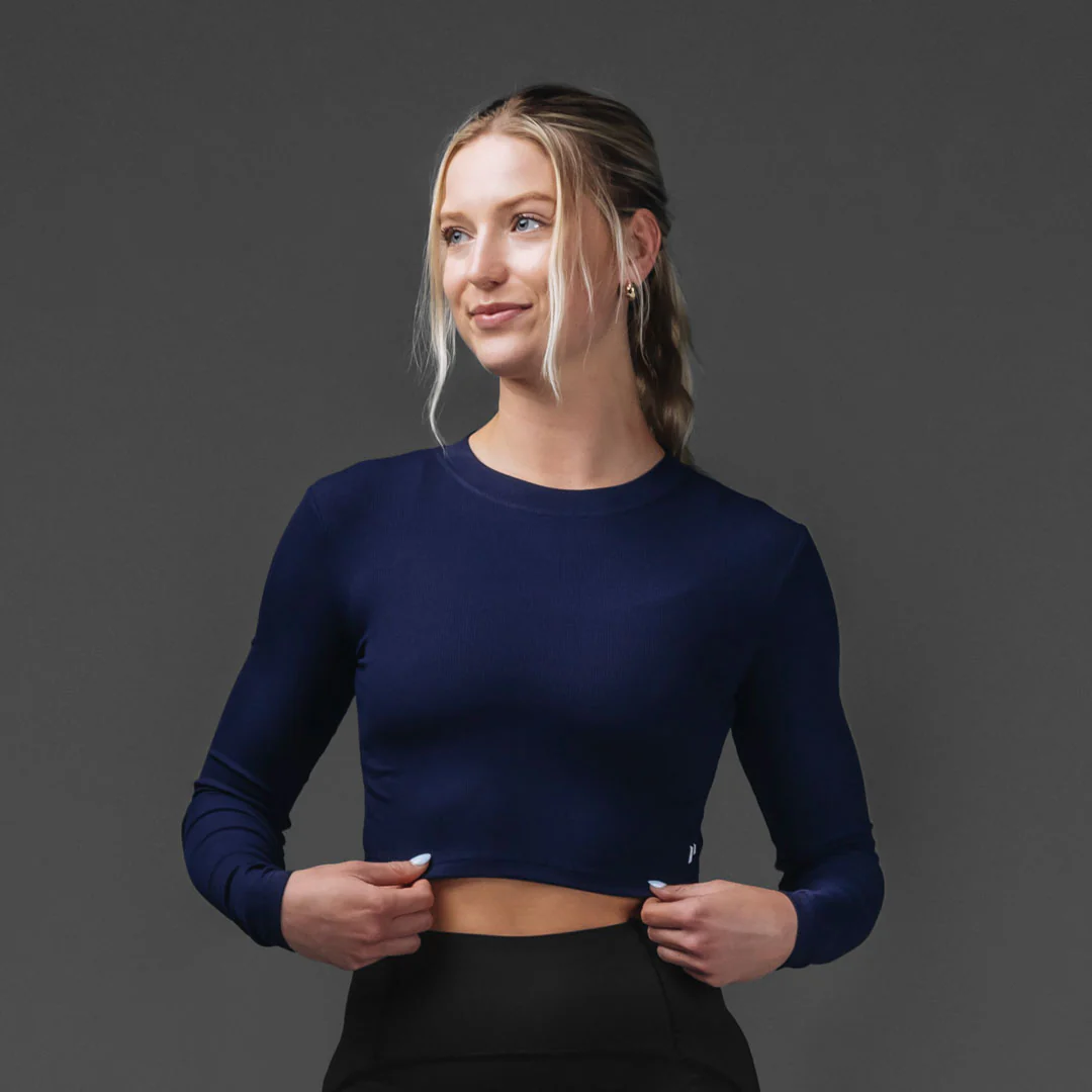 Women's Crop Rib Long Sleeve